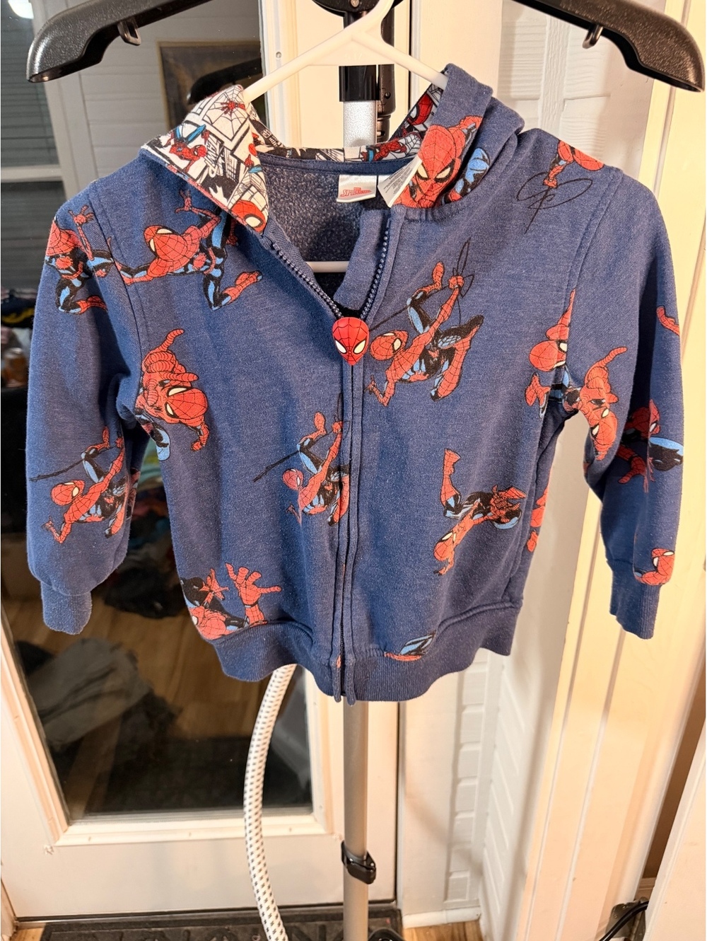 Marvel Spider Man Boys Blue Zip Up Hoodie Size 6